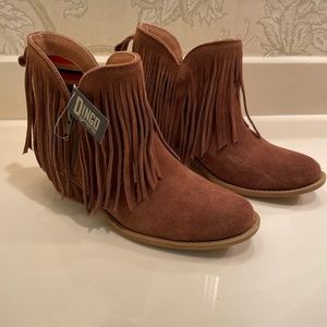 Dingo Fringe Ankle Cowboy Boots